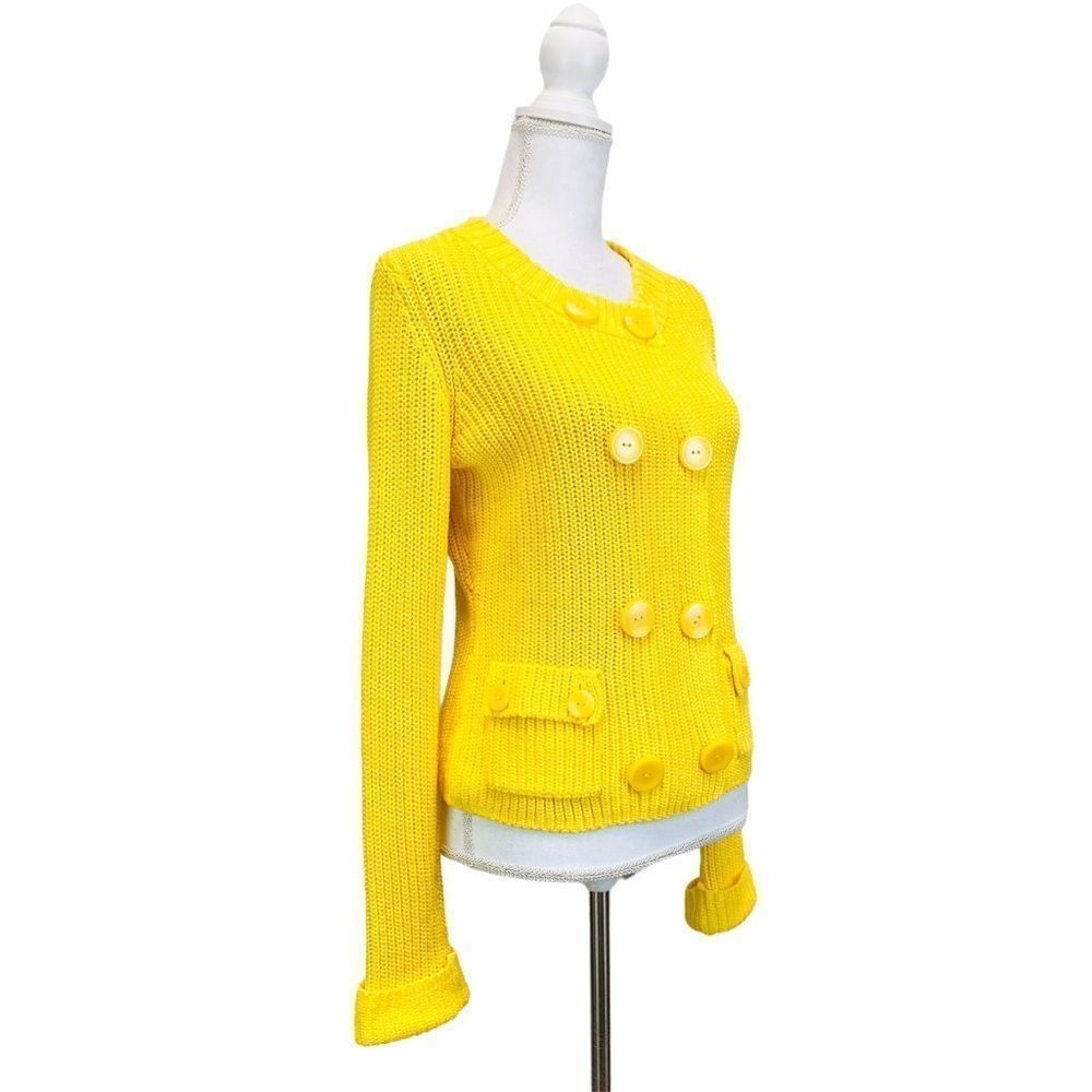 Talbots Yellow 100% Mercerized Cotton Knit Sweater - Picture 4 of 7